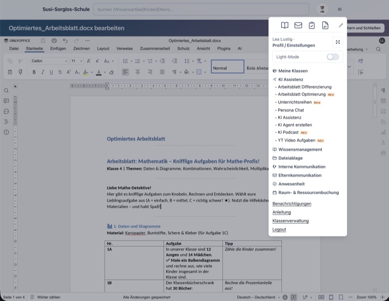 SchulDialogPlus Navigation